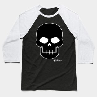 Niche Skull Island Mod Art  Black Skull Baseball T-Shirt